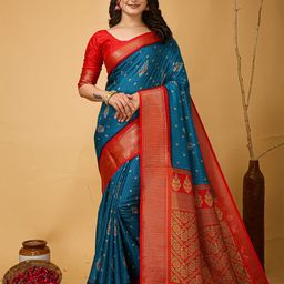 KALINI Floral Zari Art Silk Banarasi Saree-image-76