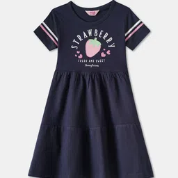 R&B Girls Typography Printed Cotton Fit and Flare Dress-image-22