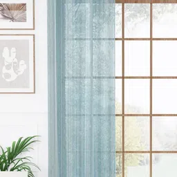 Story@home Blue Geometric Sheer Long Door Curtain-image-22