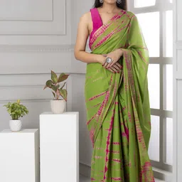 Pinkcity Trade World Pure Cotton Block Print Saree-52