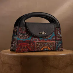 ZOUK Printed Structured Sling Bag with Tasselled-19