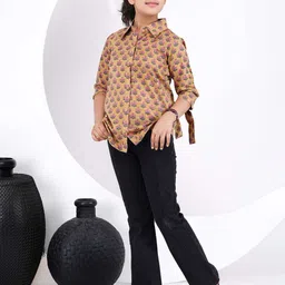 DMP FASHION Women Floral Print Cotton Shirt Style Top-picture-45