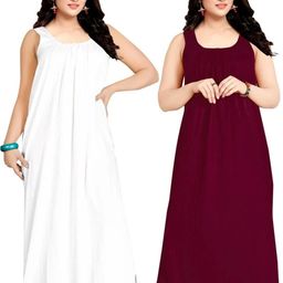 SAJATA White Pure Cotton Nightdress-picture-5