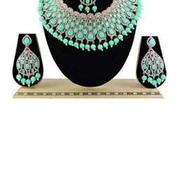 VATSALYA creation Women GreenJewellery Set-image-88