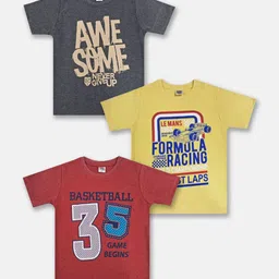 Here&Now X Game Begins Boys Pack Of 3 Assorted Printed T-shirts-22