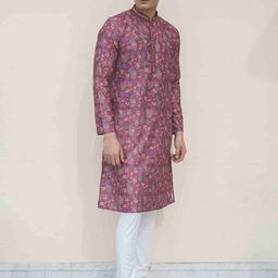 Ethnic India Men Paisley Embroidered Sequinned Kurta-image-26