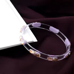 ZULKA Set Of 4 Latest Crystal Studded Glass Bangles image 5