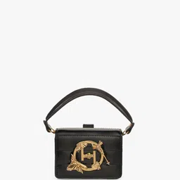 Outhouse Geometric Leather Bucket Sling Bag with Bow Detail-52