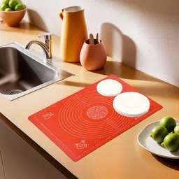 Kuber Industries 3-Pcs Red Printed Silicone Reusable Chapati & Roti Mat image 5