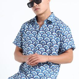 THE BEETEL HOUSE Men Geometric Printed Spread Collar Casual Shirt-picture-25