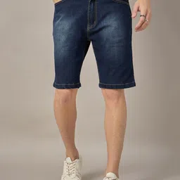 STUDIO NEXX Men Washed Loose Fit Denim Denim Shorts Technology-89