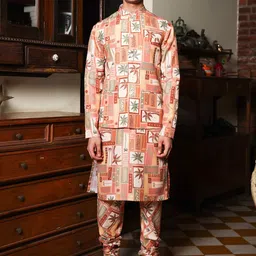 PATR Printed Woven Nehru Jacket-25