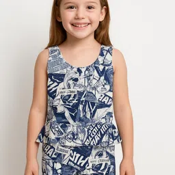 Apraa & Parma Girls Printed Attached Shorts Swimming Dress-image-8