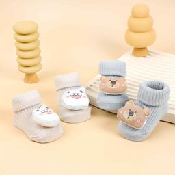KICKS & CRAWL Infants Pack Of 2 Patterned Ankle Length Socks-9