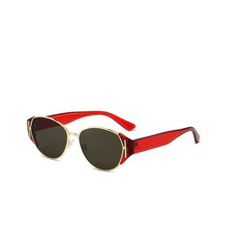 Secret Lives Unisex Oval Sunglasses with UV Protected Lens red foot green glass-image-29