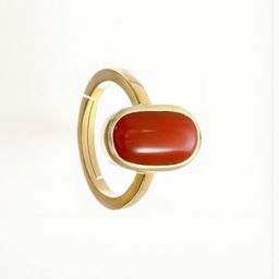 Sidharth Gems Unisex Red Brass Finger Ring-89