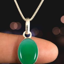GenZcomplex Green Brass Silver-Plated Pendant-36