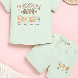 CERABI Girls Printed Short Sleeves Pure Cotton T-shirt With Shorts-picture-20