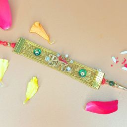 Anouk Bro Designer Rakhi With Greeting Card & Roli Chawal-7