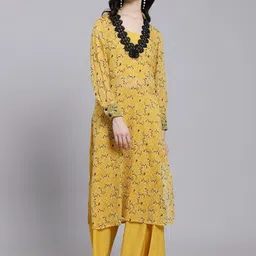 WoowZerZ Printed V-Neck Tunic With Palazzo & Inner Co-Ords-picture-3