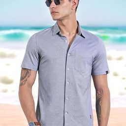 Thomas Scott Men Classic FitSpread Collar Geometric Printed Cotton Casual Shirt-image-53