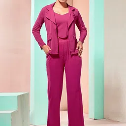 Mast & Harbour V-Neck Long Sleeves Top With Trousers Co-Ords-image-82