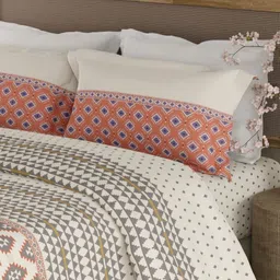 Boutique Living India Valatia Gypsy Rust Cotton 200 TC King Bedsheet Set 2.74 m x 2.74 m-image-1