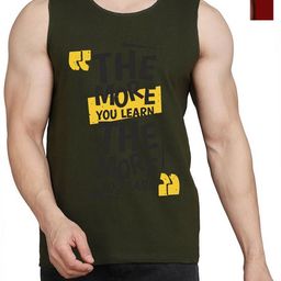 WOOSTRO Men Pack Of 2 Typography Printed Round Neck Cotton Slim Fit T-shirts-image-91
