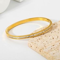 DressBerryGold-Plated American Diamond Studded Kada Bracelet-image-6