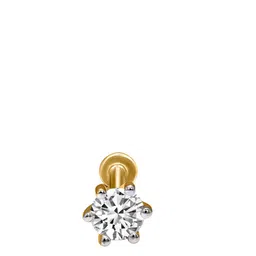 Sparkles Lab Grown Diamond 0.50 Ct Round Shape 6 Prong Soilitaire Diamond Nose Pin-image-26