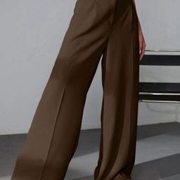 Next One Women Smart High-Rise Easy Wash Straight Fit Pleated Korean Pants-picture-38