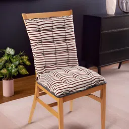Myntra Elegant Homes Maroon & Beige Striped Rectangular Shaped Chair Pads-picture-58