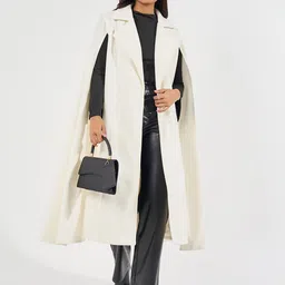 Styli Women Solid Cape Sleeve Solid Longline Overcoats-picture-19