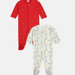 MINI KLUB Boys Pack of 2 Printed Sleepsuit-image-32