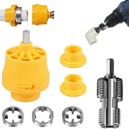 Pipe Threader Tool Kit with 3 Dies PVC Pipe Attachment Die Handle-10