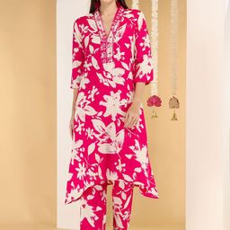 Anouk Floral Printed Cotton Tunic With Trousers Co-Ords-image-48