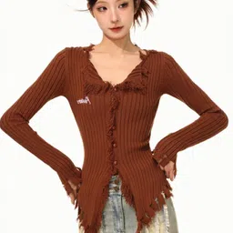KPOP Women Striped Sweaters-image-90