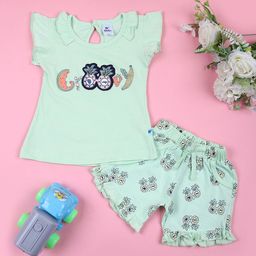 V-Mart Girls Printed T-shirt with Shorts-picture-44