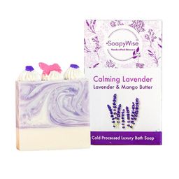 SOAPYWISE Set Of 2 Calming Lavender Handmade Bathing Soap-90 g Each-image-15