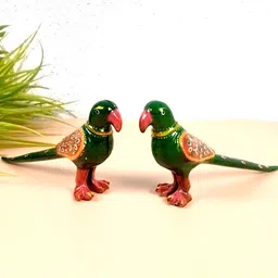 apka mart Green & Red 2 Pieces Birds And Animals Figurine Showpiece-image-65