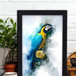 Aura Blue & Yellow Wooden Birds Wall Art-image-83
