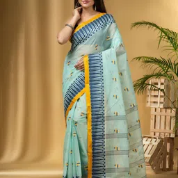 DESH BIDESH Woven Design Pure Cotton Taant Saree-image-82