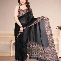 MAGNEITTA Pure Chiffon Saree-image-7
