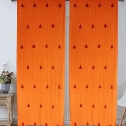Dekor World Multicoloured Set of 2 Embellished Sheer Window Curtain-47
