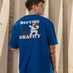 LOUIS STITCH Typography Printed Round Neck Cotton Drop-Shoulder Sleeves Oversized T-shirt-picture-15