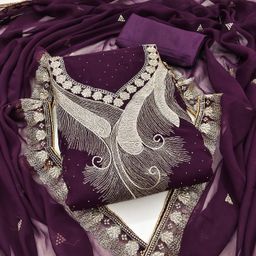 Panzora Embroidered Unstitched Dress Material-image-106