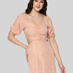 DressBerry Floral Print Puff Sleeve Sheath Dress-image-41