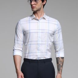 Jack & Jones Checked Spread Collar Slim Fit Pure Cotton Formal Shirt-image-62