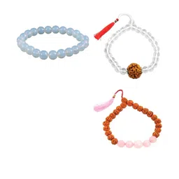 Divine souvenirs Unisex Set Of 3 Artificial Beaded Elasticated Bracelets-36