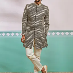 VASTRAMAY Embroidered Sherwani & Trouser Set-picture-20